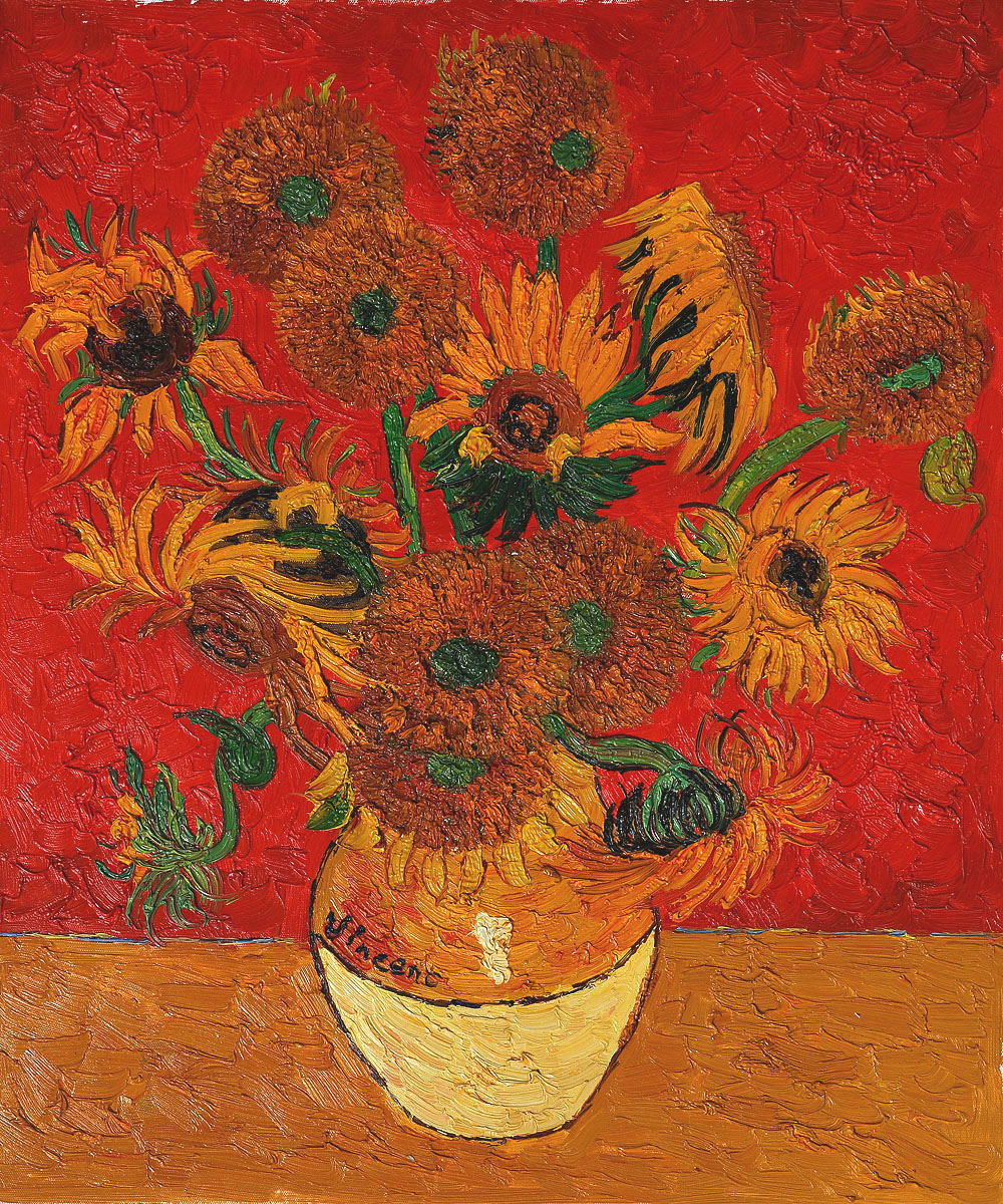 Sunflowers Red - Van Gogh Painting On Canvas